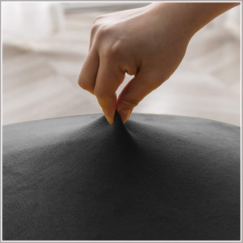 KELUINA Velvet Plush XL Dining Chair Covers, Stretch Chair Slipcover, Spandex High Chairs Protector Covers Seat Slipcover with Elastic Band for Dining Room,Wedding, Ceremony, Banquet (Dark Grey, Set of 6) - Image 3